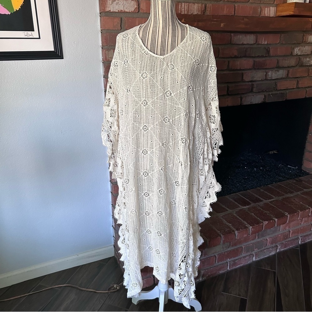 Eberjey Havanera Pandora Lace Cover Up in Natural Ivory Sz S/M - Picture 2 of 10